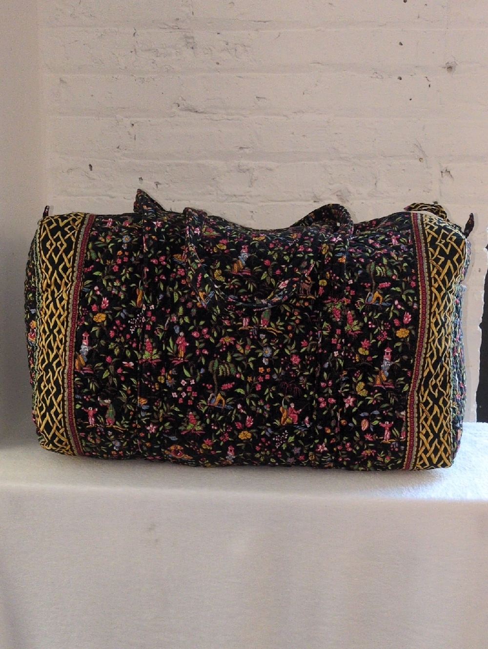 Vera Bradley Black Quilted Floral Travel Duffel